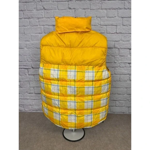 VTG Y2K Jordan Craig Yellow Plaid Reversible Puffer Vest Hooded Size 3XL NEW - Picture 5 of 13